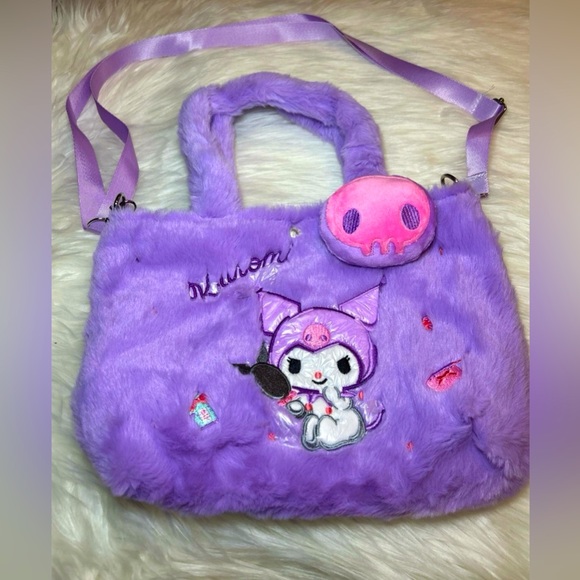 New Kuromi from Hello Kitty Fuzzy Purse - Picture 1 of 3